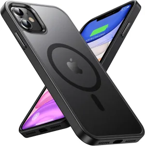 Magnetic for iPhone 11 Case, [Military Grade Drop Tested] [Compatible with MagSafe] Shockproof Translucent Hard Back Soft Slim Protective Case for iPhone 11, Black