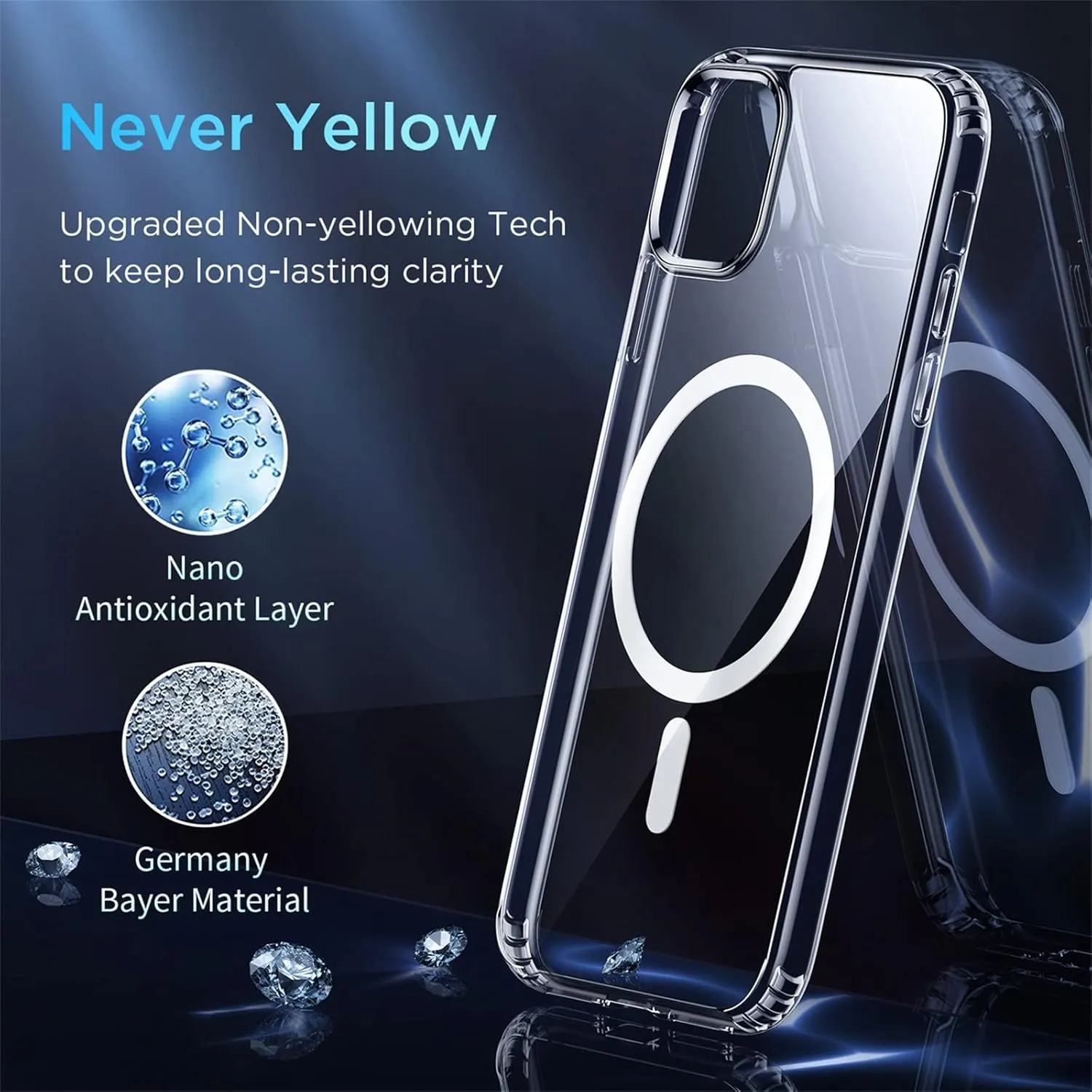 Magnetic for iPhone 11 Case, [Military Grade Drop Tested] [Compatible with MagSafe] Shockproof Translucent Hard Back Soft Slim Protective Case for iPhone 11, Clear