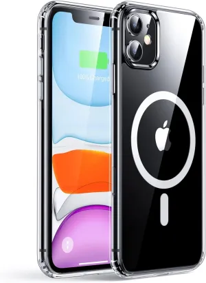 Magnetic for iPhone 11 Case, [Military Grade Drop Tested] [Compatible with MagSafe] Shockproof Translucent Hard Back Soft Slim Protective Case for iPhone 11, Clear