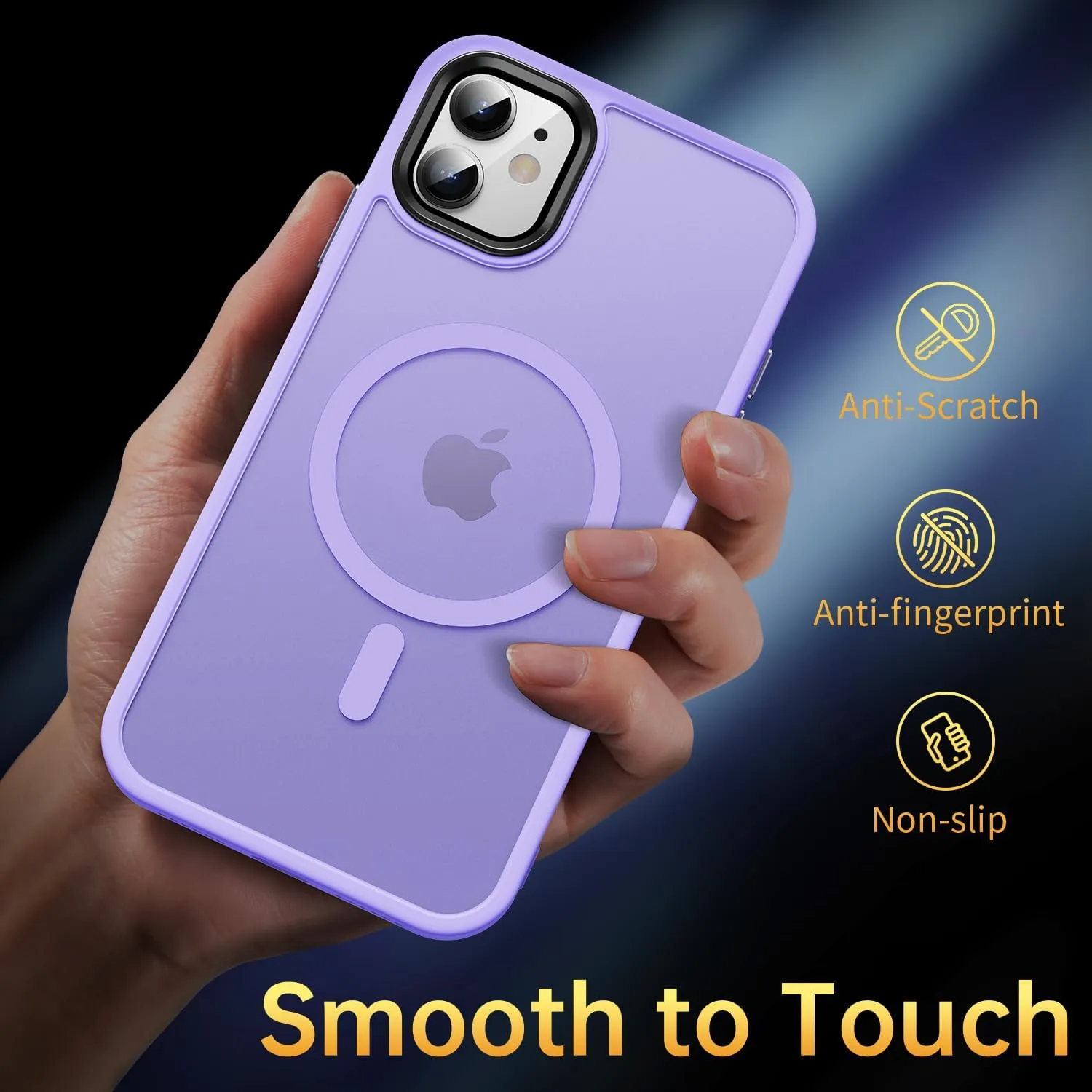 Magnetic for iPhone 11 Case, [Military Grade Drop Tested] [Compatible with MagSafe] Shockproof Translucent Hard Back Soft Slim Protective Case for iPhone 11, Light Purple