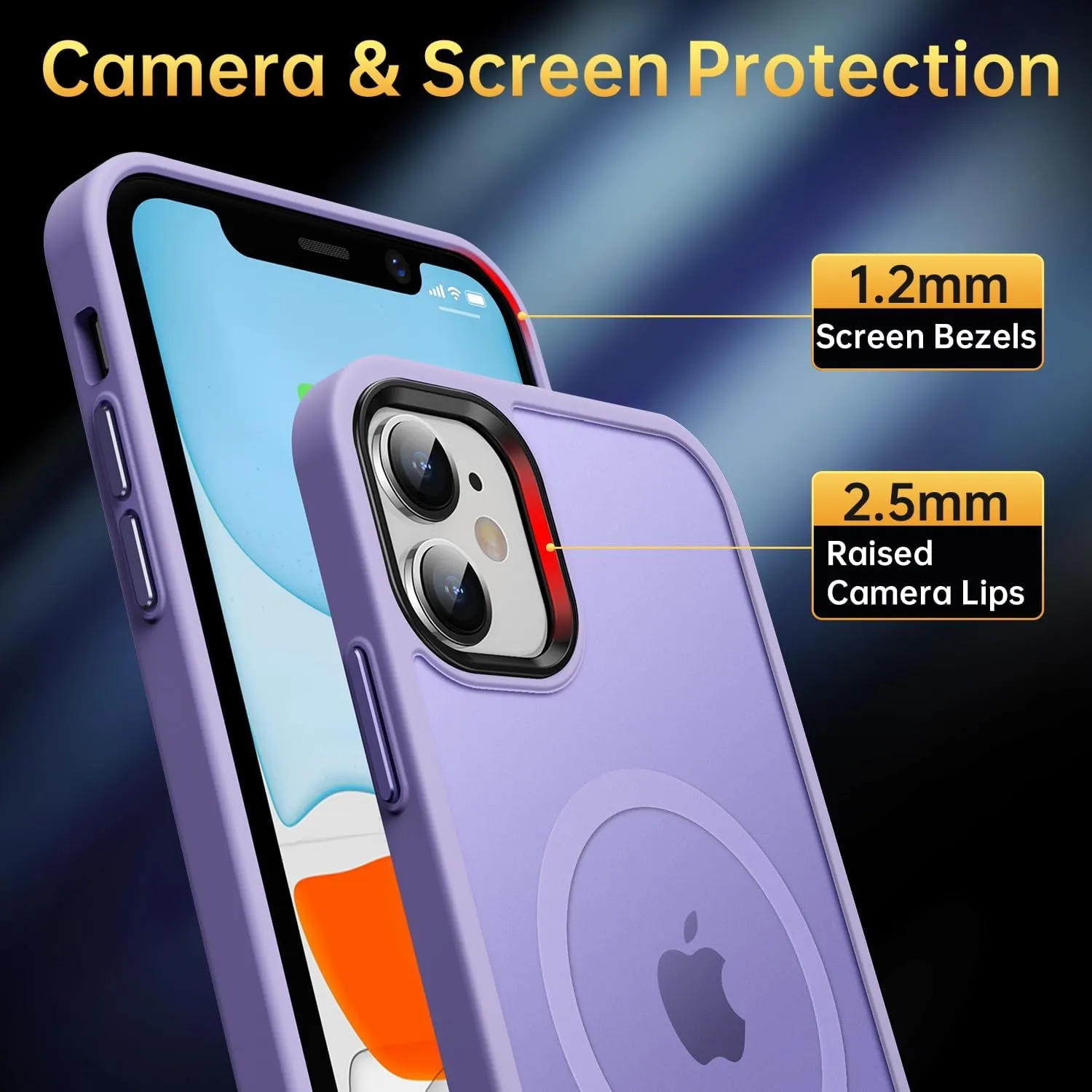 Magnetic for iPhone 11 Case, [Military Grade Drop Tested] [Compatible with MagSafe] Shockproof Translucent Hard Back Soft Slim Protective Case for iPhone 11, Light Purple
