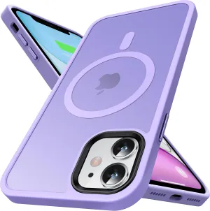 Magnetic for iPhone 11 Case, [Military Grade Drop Tested] [Compatible with MagSafe] Shockproof Translucent Hard Back Soft Slim Protective Case for iPhone 11, Light Purple