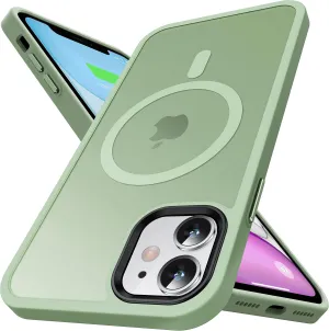 Magnetic for iPhone 11 Case, [Military Grade Drop Tested] [Compatible with MagSafe] Shockproof Translucent Hard Back Soft Slim Protective Case for iPhone 11, Matcha Green