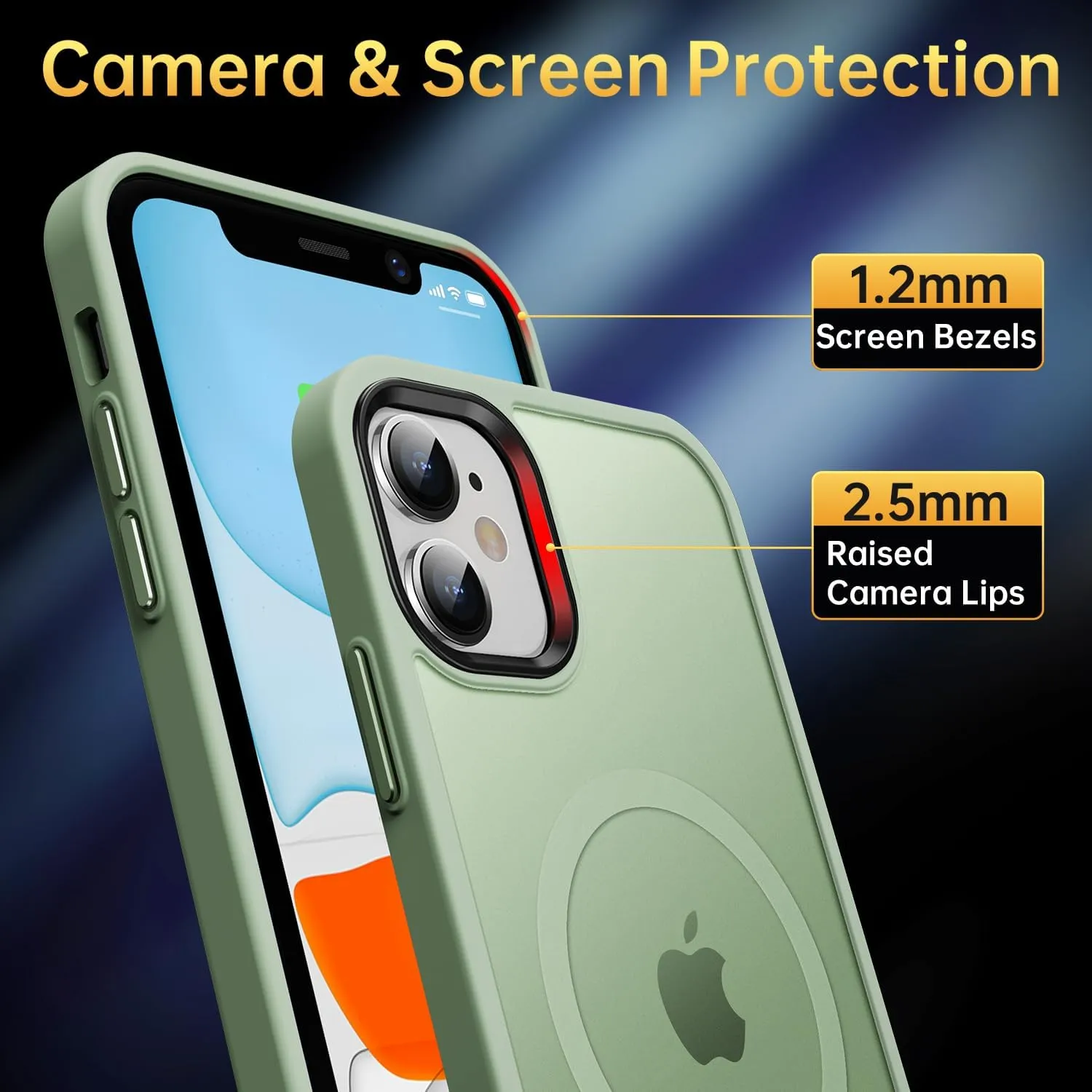Magnetic for iPhone 11 Case, [Military Grade Drop Tested] [Compatible with MagSafe] Shockproof Translucent Hard Back Soft Slim Protective Case for iPhone 11, Matcha Green