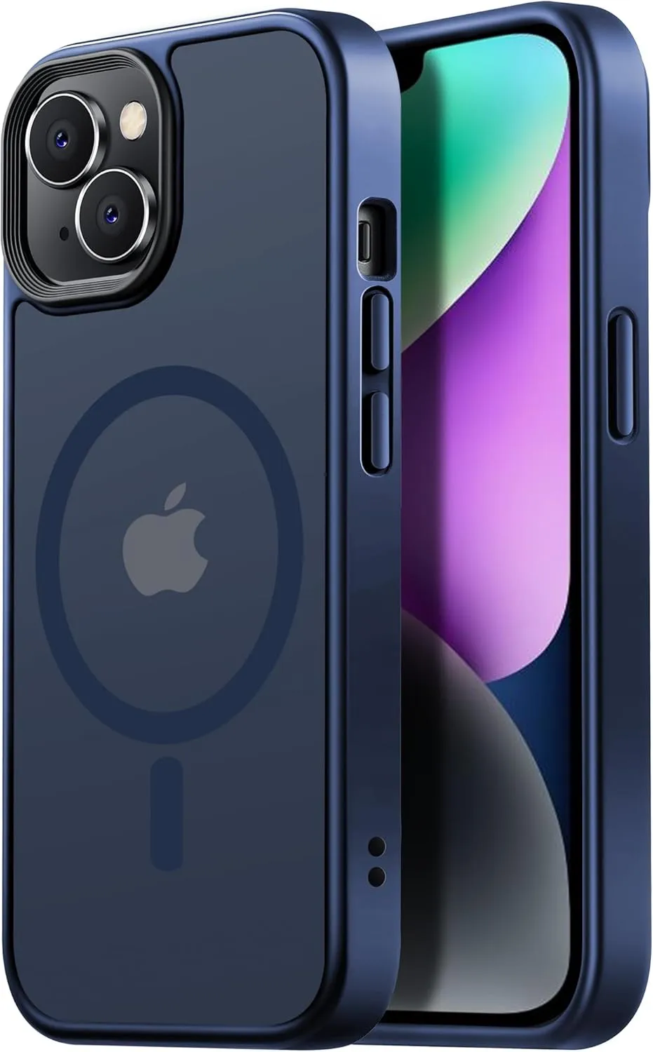 Magnetic Guardian Designed for iPhone 14 Case & iPhone 13 Case [10FT-Grade Drop Tested & Compatible with MagSafe] Slim Translucent Matte Case for iPhone 13/14 Phone Case (6.1"), Blue