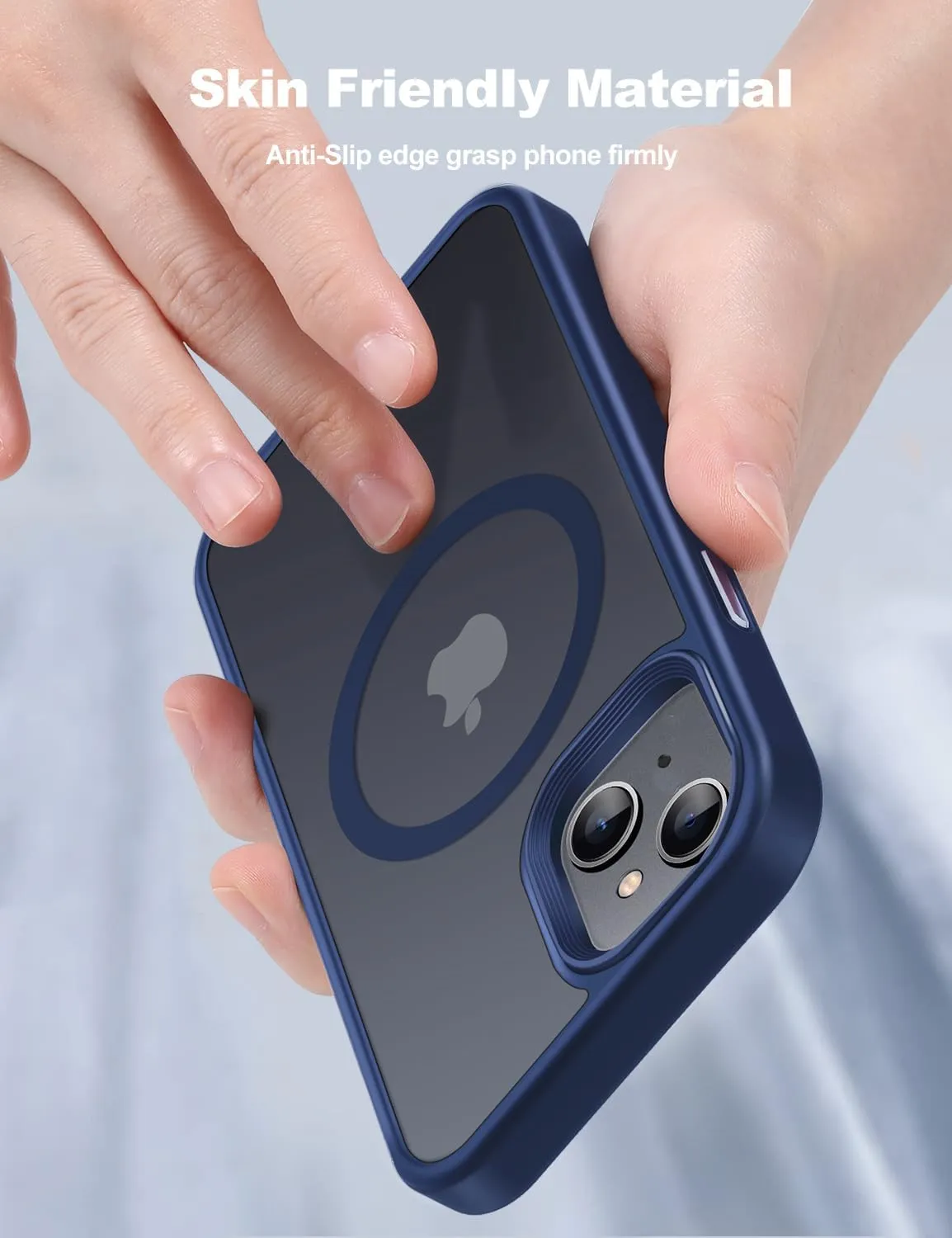 Magnetic Guardian Designed for iPhone 14 Case & iPhone 13 Case [10FT-Grade Drop Tested & Compatible with MagSafe] Slim Translucent Matte Case for iPhone 13/14 Phone Case (6.1"), Blue
