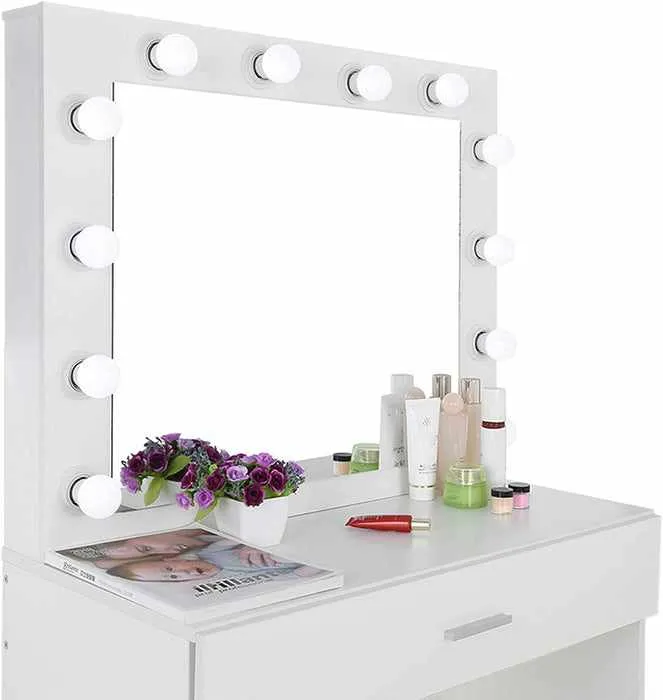 Makeup Vanity Mirror Desk With LED Lights