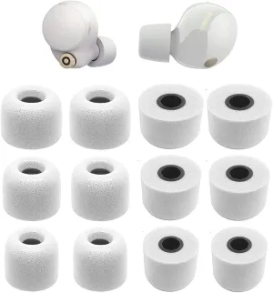 Memory Foam Ear Tips Compatible with Sony WF-1000xm5 1000xm4 WF-C700n Replacement Ear Tips, Perfect Noise Cancellation, Fit in Case, S/M/L 6 Pairs Foam Tips, Silver (515W)