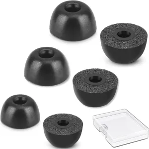 Memory Foam Earbud TipsReplacement Earbud Tips Ear Bud Replacement Tip Memory Foam Ear Tips IEM Ear Tips Earbud Replacement Tips for 4.0mm Connect Hole Most in-Ear Headphones (S/M/L Total 3 Pairs)