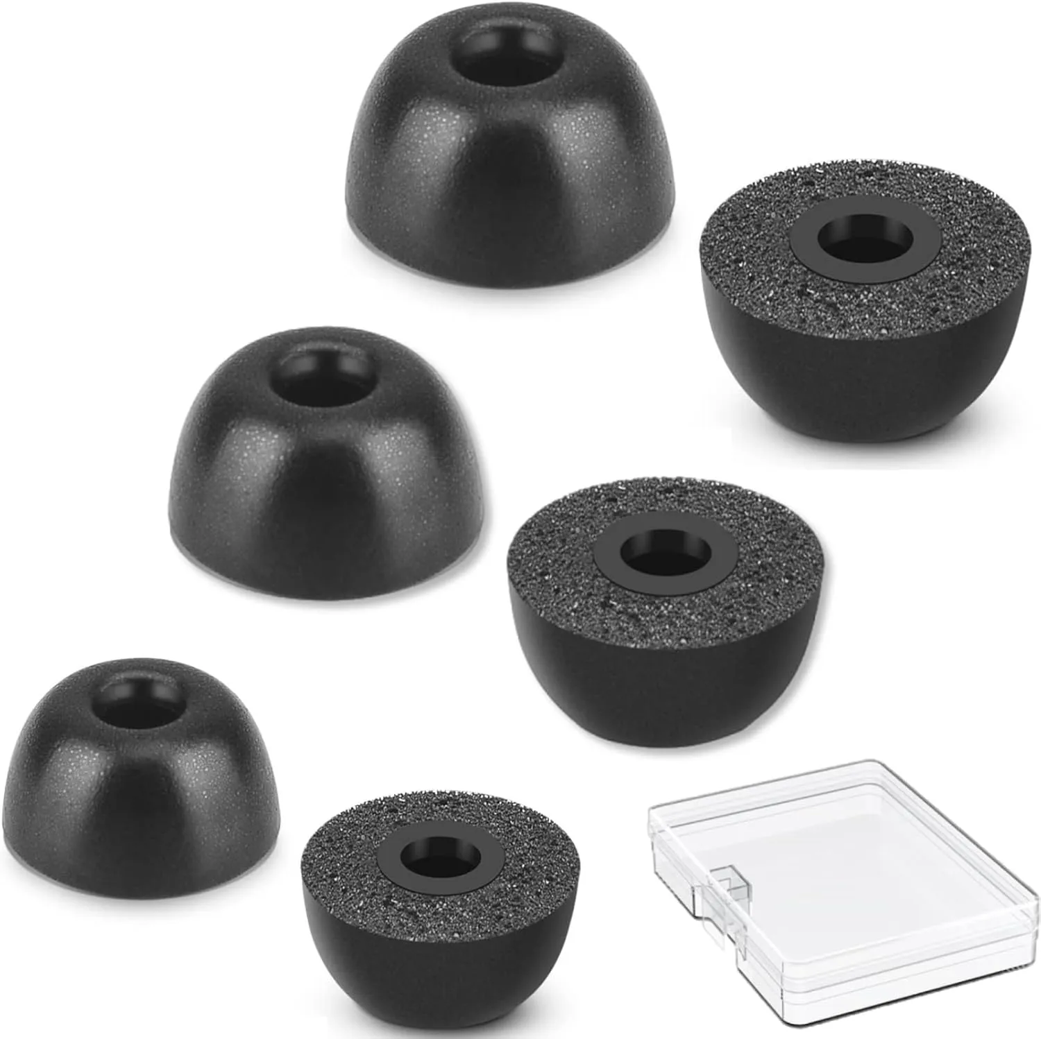 Memory Foam Earbud TipsReplacement Earbud Tips Ear Bud Replacement Tip Memory Foam Ear Tips IEM Ear Tips Earbud Replacement Tips for 4.0mm Connect Hole Most in-Ear Headphones (S/M/L Total 3 Pairs)