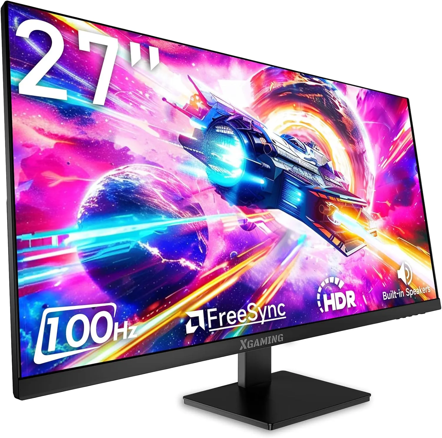 memzuoix 27 Inch Computer Monitor 100Hz FHD,1920 x 1080P Gaming Monitor with HDMI VGA Display Ports,3ms Response,Dual Speakers,FreeSync,100100mm VESA Mount,IPS Screen for Gaming Home Office