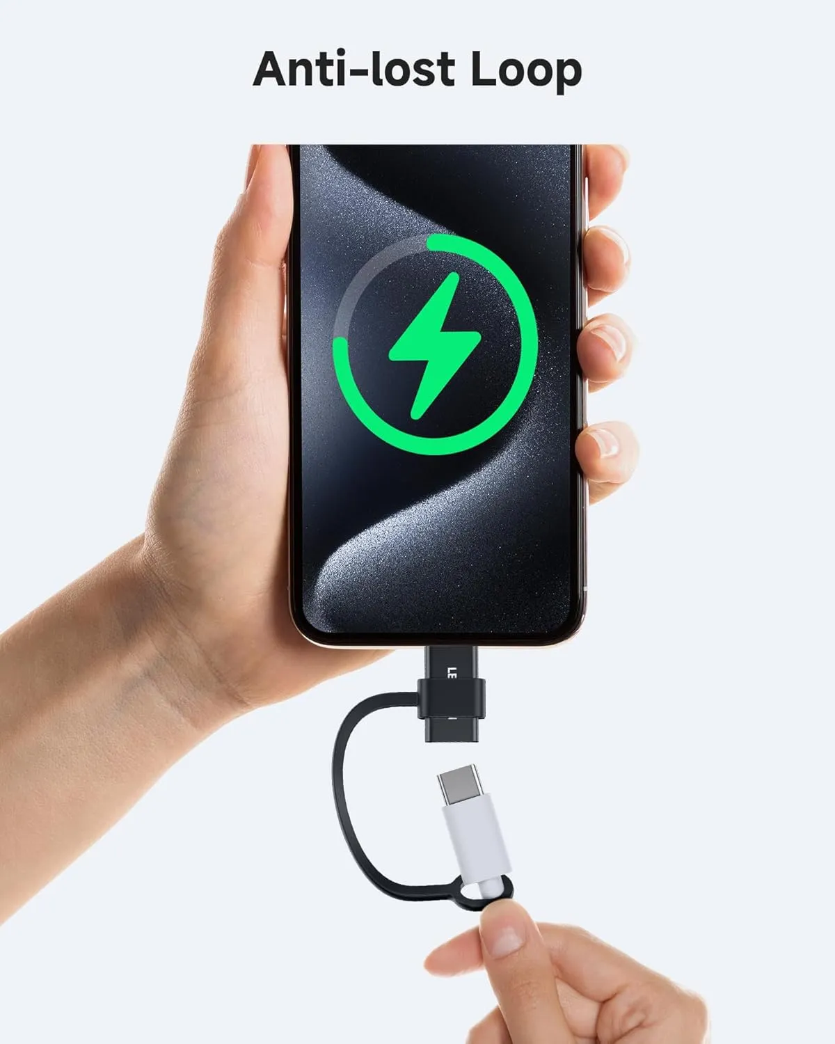 MFi Certified 27W USB C to Lightning Adapter (2 Pack) - Fast Charging Data Sync, Lightning to USB Type C Cable Adapter for iPhone14/13/12 Series, iPad, AirPods, with Anti-Lost Loop, Not for Audio/OTG