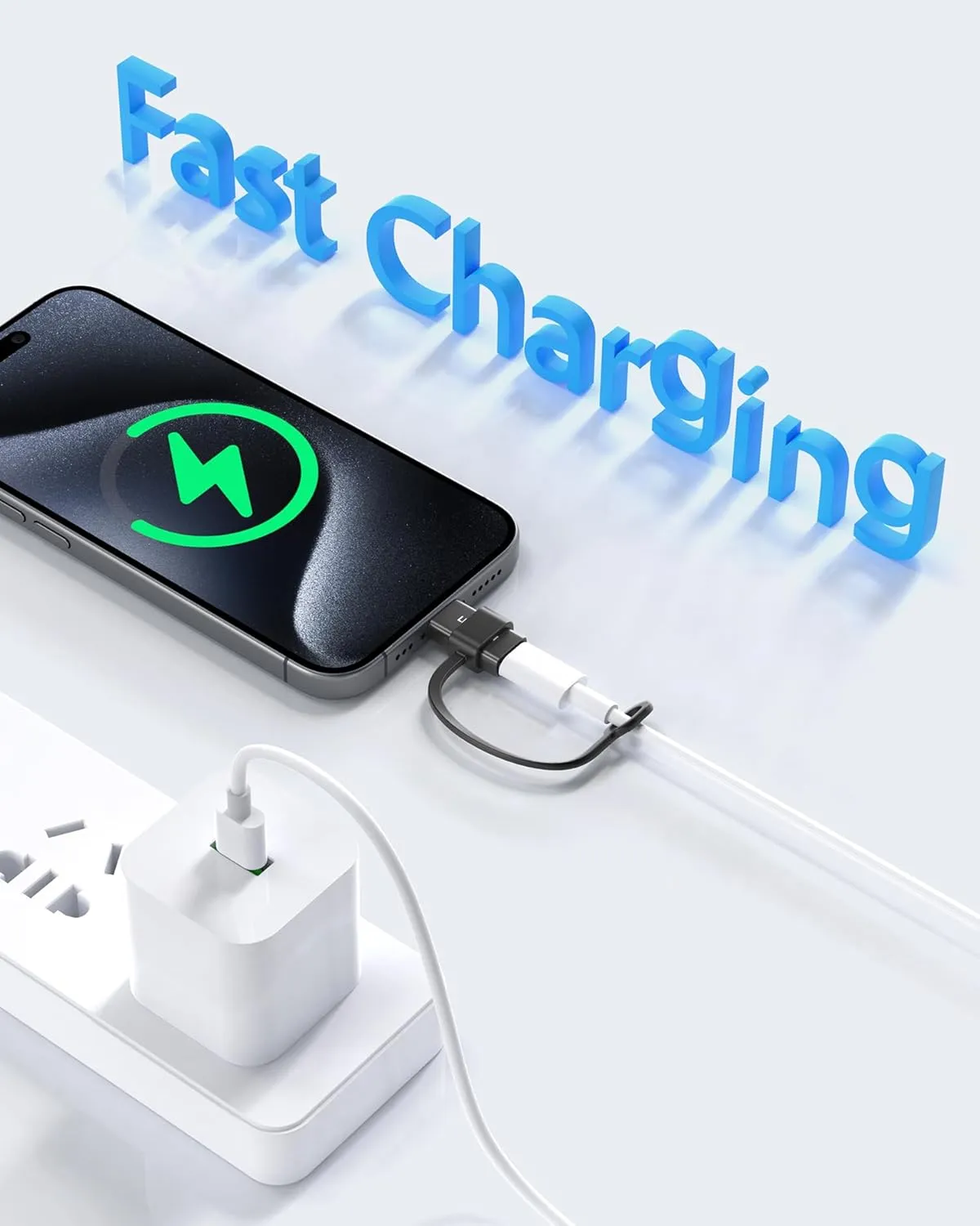 MFi Certified 27W USB C to Lightning Adapter (2 Pack) - Fast Charging Data Sync, Lightning to USB Type C Cable Adapter for iPhone14/13/12 Series, iPad, AirPods, with Anti-Lost Loop, Not for Audio/OTG