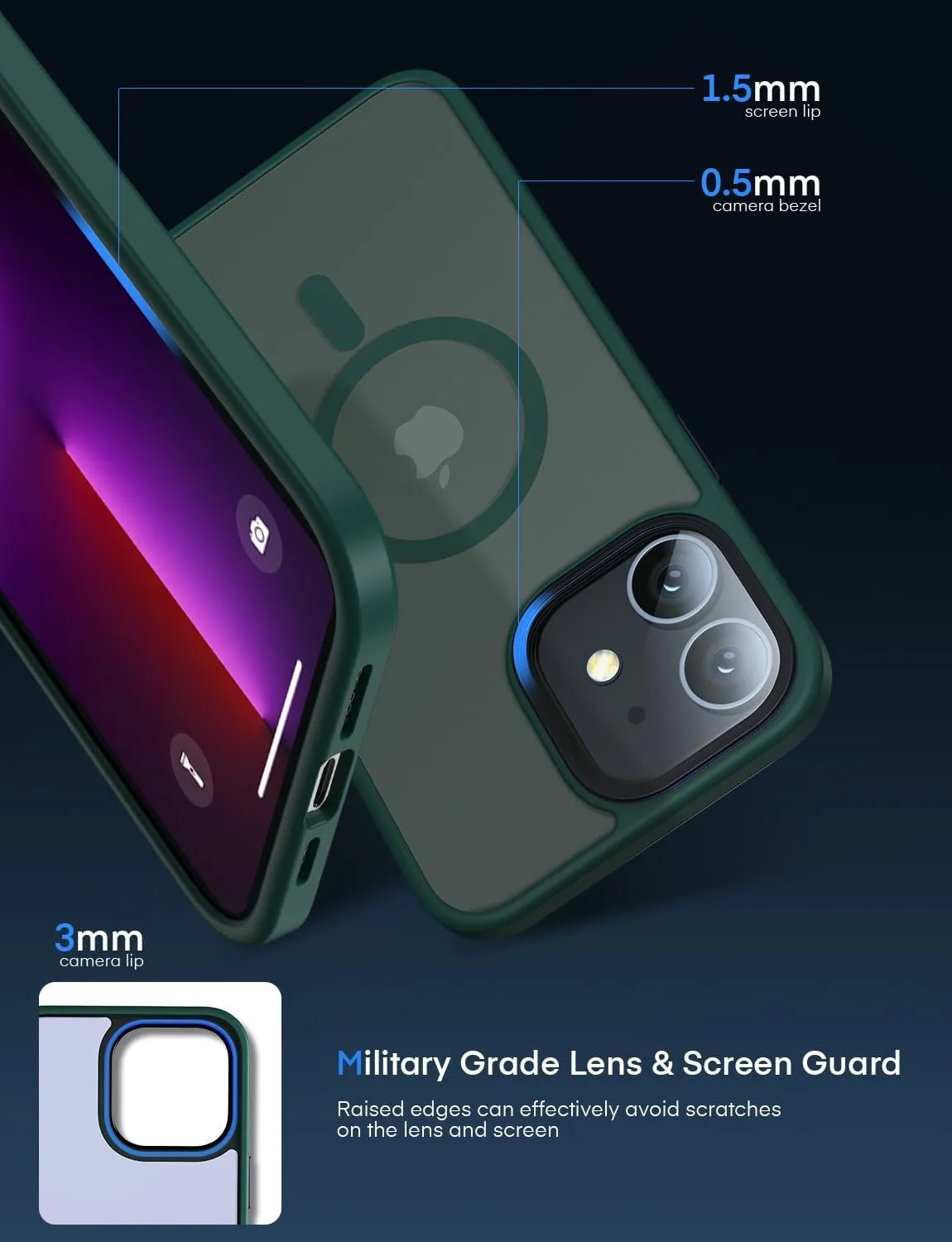 Mgnaooi Magnetic Case for iPhone 11 Case [MIL-Grade Drop Tested & Compatible with MagSafe] Translucent Matte Back, Anti-Fingerprint Anti-Scratch Shockproof Phone 11 Case 6.1 Inch, Green