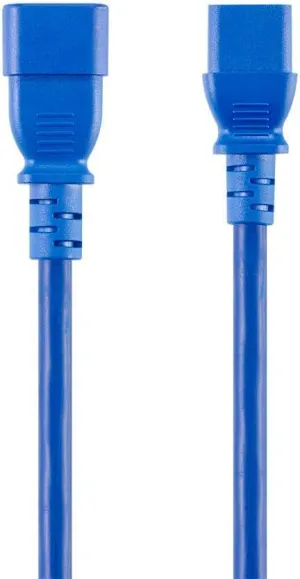 Monoprice Extension Cord - 4 Feet - Blue | IEC 60320 C14 to IEC 60320 C13, 14AWG, 100-250V, for Powering Computers, Monitors, and Other Peripherals