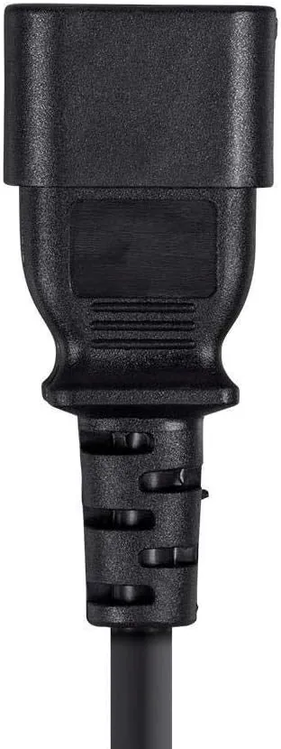 Monoprice Extension Cord - IEC 60320 C14 to IEC 60320 C13, 10 Amp, 3-Prong, 18AWG, 6 Feet, Black (6 Pack)
