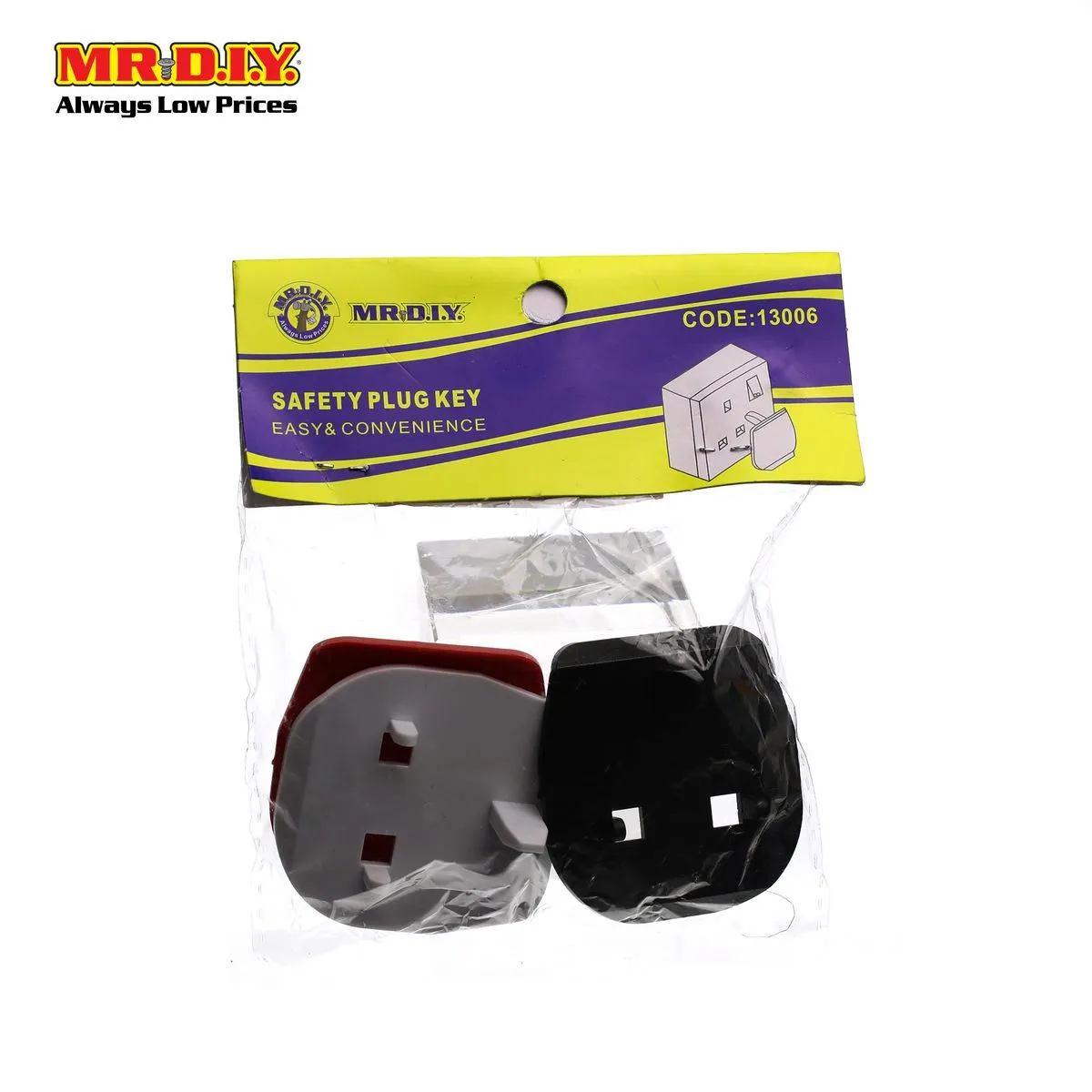 (MR.DIY) Multi-Colour Plastic Safety Plug Key 2 Pin Converter (3pcs)