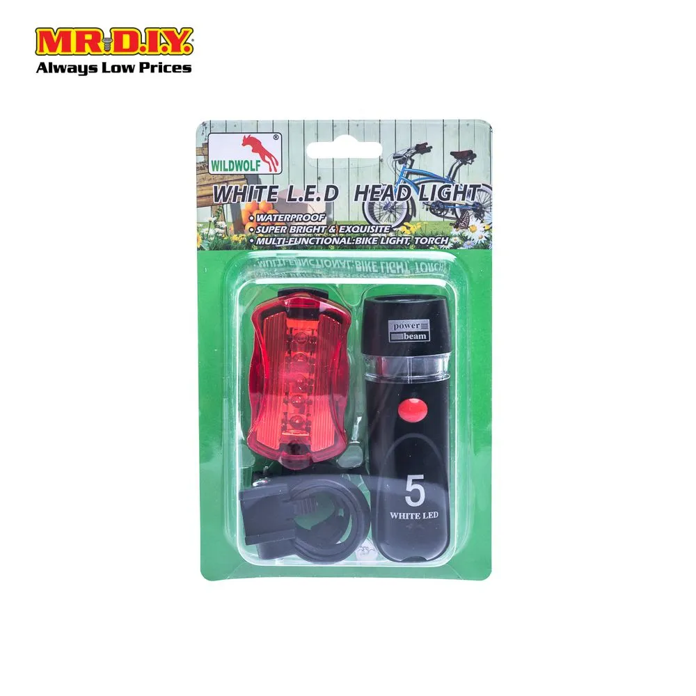 (MR.DIY) WILDWOLF LED Waterproof Bicycle Bike Torch Lights Set