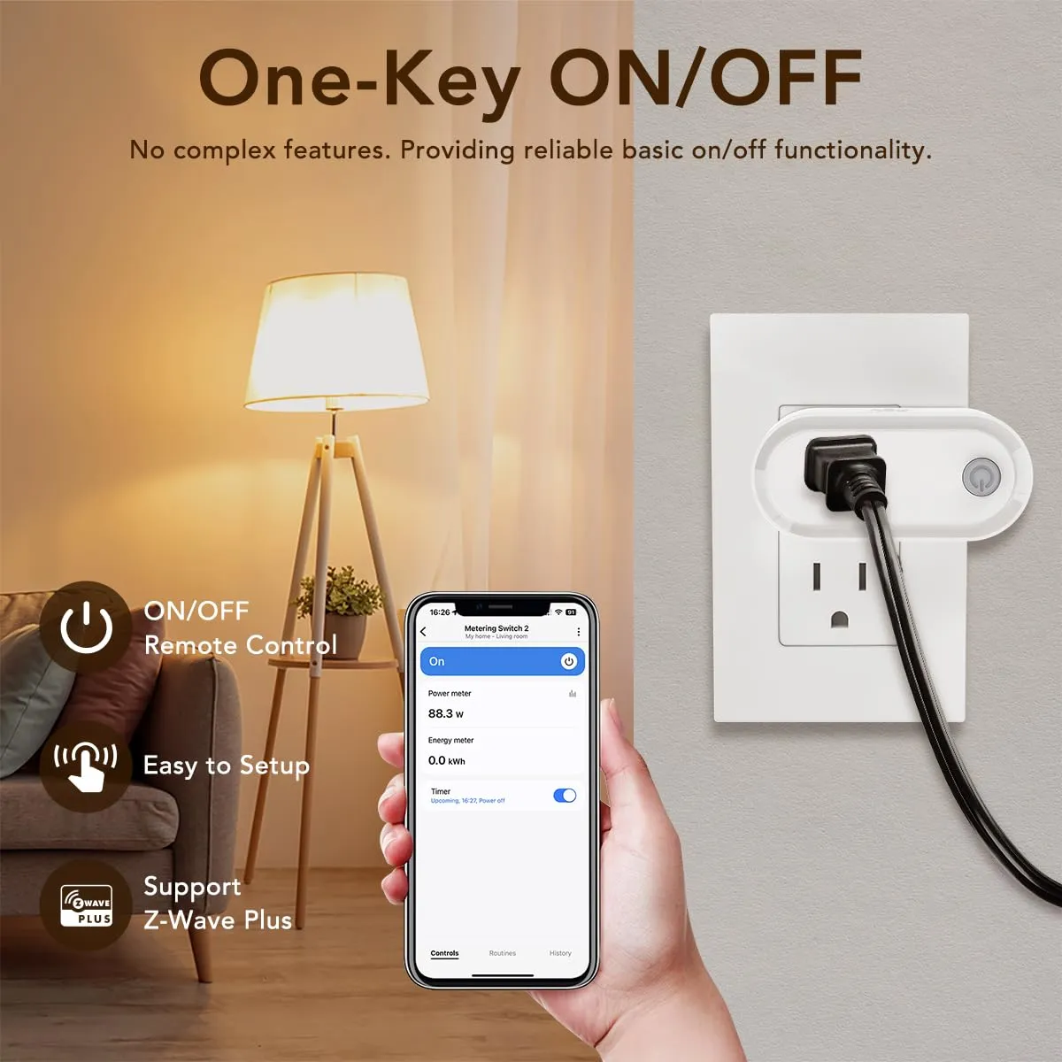 NEO Z-Wave Plus Smart Mini Plug 3-Pack, Compact Z-Wave Outlet for Home Automation, Compatible with SmartThings, Basic On/Off Function, 500 S2, Energy Efficient Remote Control