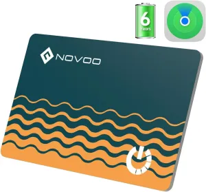 NOVOO Smart Wallet Tracker Card Bluetooth Air Locator Tag Thin 1.6 mm Battery Life 6 Years, Apple Find My(iOS Only, Not Android Compatible), GPS Item Finder for Purse, Luggage Tag, Passport