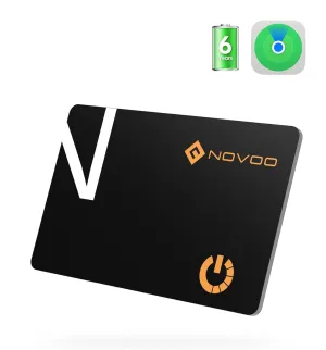 NOVOO SmartCard Wallet Tracker Card - 1.6mm, 6-Year Battery, Apple Find My(iOS Only, Not Android Compatible), IP68 Waterproof, Smart Bluetooth Tracker Non-Rechargeable Air Locator Tag