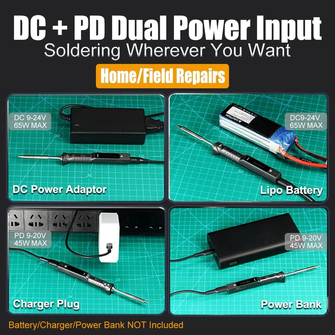 Original TS101 Soldering Iron Station Kit Upgraded from TS100 DC 65W PD 45W Power Programmable Smart Mini Electric Portable Soldering Pen with B2 Solder Tip USB Type C Cable