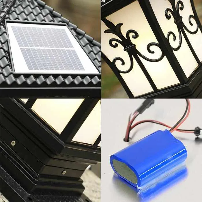 Outdoor Solar Fence Post Lantern Lights