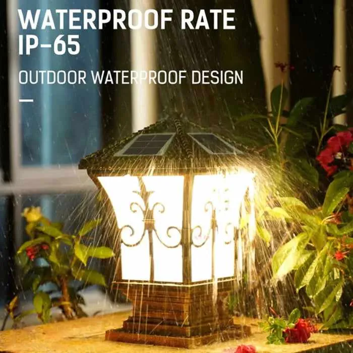 Outdoor Solar Fence Post Lantern Lights
