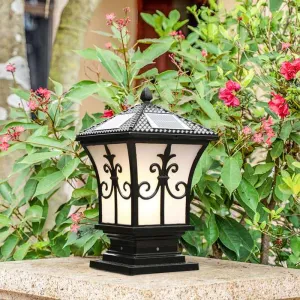 Outdoor Solar Fence Post Lantern Lights