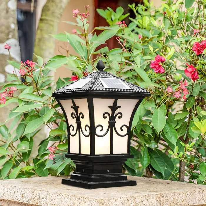 Outdoor Solar Fence Post Lantern Lights