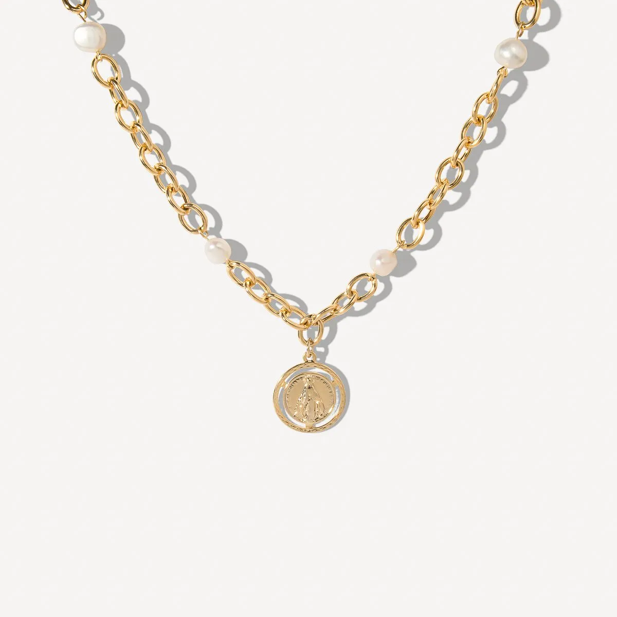 Pearl Coin Chain Necklace