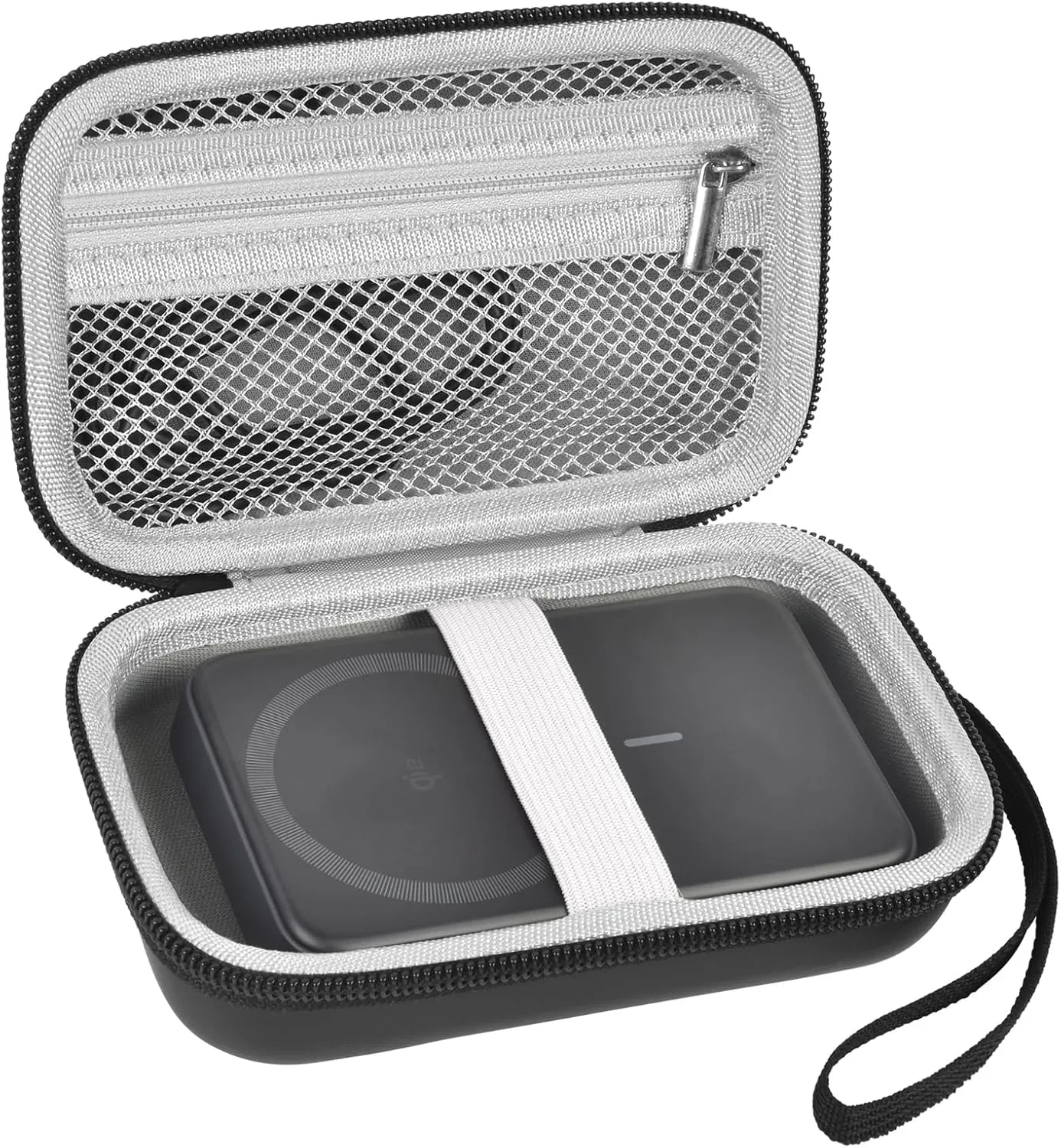 Portable Charger Case for Anker MagGo Power Bank, 633/622/621/321/334 5,000 10,000mAh Bank (MagGo) MagSafe Battery Pack Holder, Storage for Baseus 6000mAh Cell Phone Power Delivery - Case Only - Black