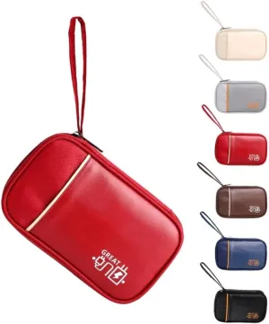 Portable Travel Cable Organizer Pouch Electronic Accessories Carry Case, Waterproof Bag for Cord, Charger, Earphone (Red)