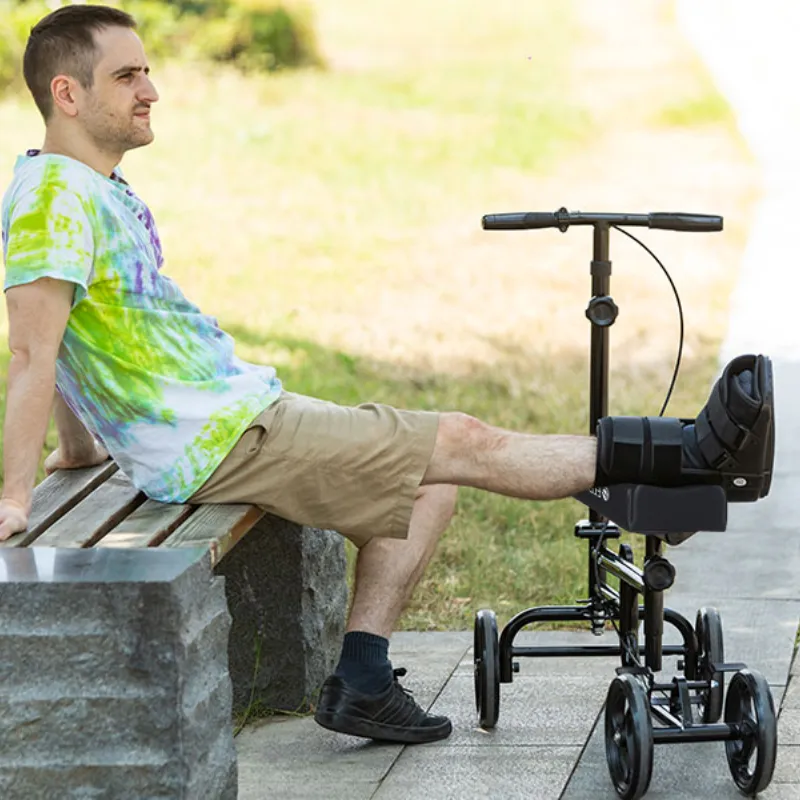 Premium All Terrain Medical Knee Walker Scooter, Adjustable & Safe