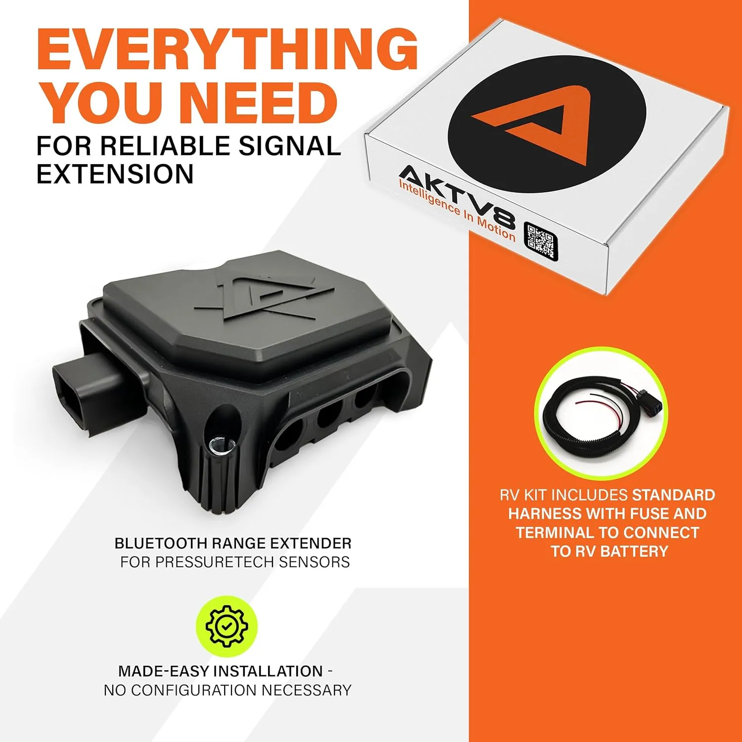 PressureTech Range Extender Kit  Bluetooth Signal Booster for RVs and Trailers Using PressureTech TPMS  Easy to Use  (Pack of 1)