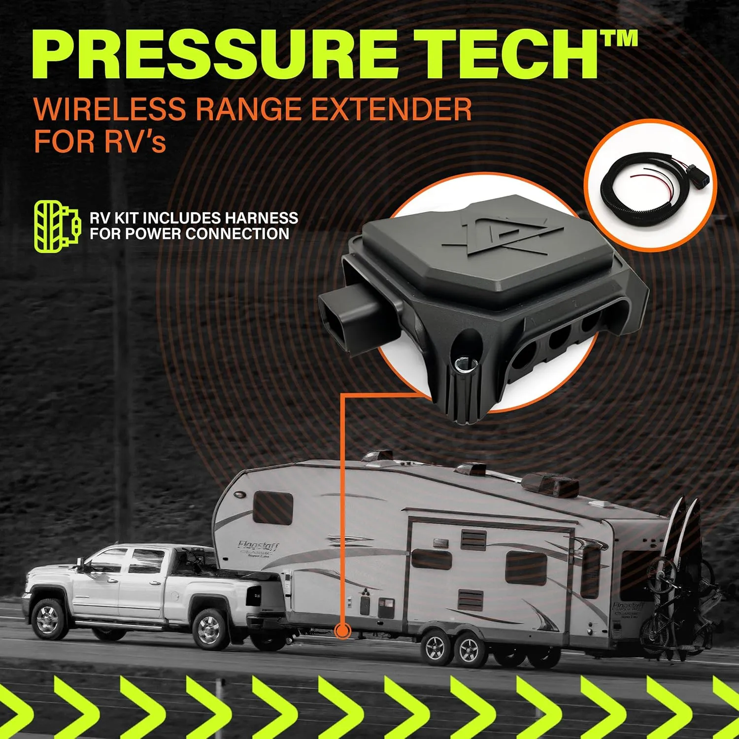 PressureTech Range Extender Kit  Bluetooth Signal Booster for RVs and Trailers Using PressureTech TPMS  Easy to Use  (Pack of 1)