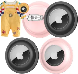 PSRAT Airtag Holder for Kids4 Pack Apple Air Tag Holder for Kids DiscreetSafety Pin GPS Tracker Hidden Inside Kids Clothes, Shoe Or Luggage,Better Safety Than Necklace, Wristband, Bracelet, Watch.