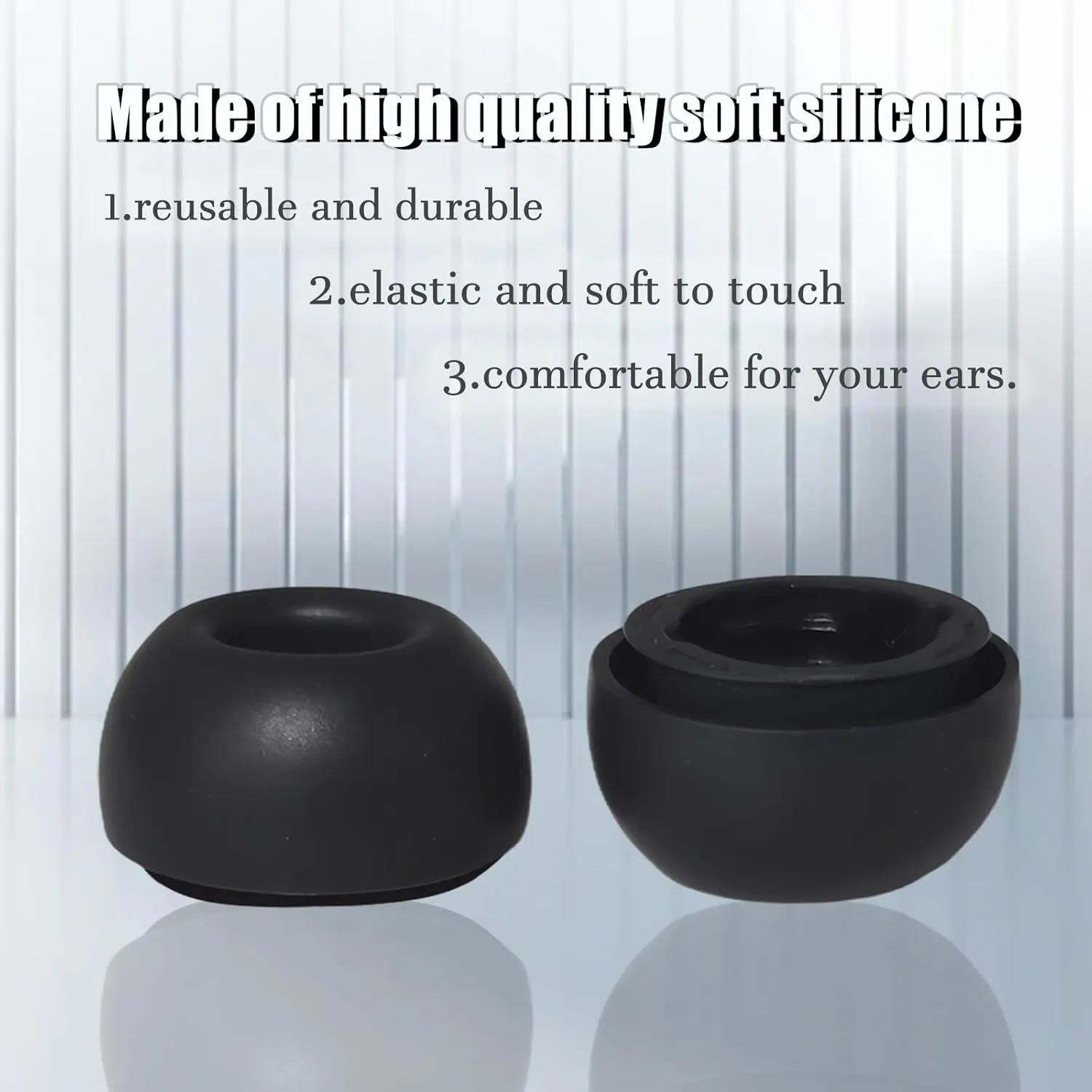 Replacement Earbuds Tips Silicone Ear Tips Compatible with Samsung Galaxy Buds 3 Pro Earbuds Medium Size 3 Pairs Black