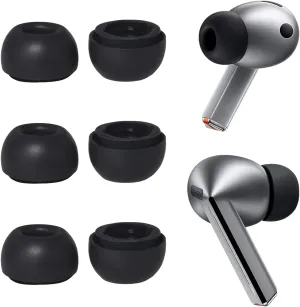 Replacement Earbuds Tips Silicone Ear Tips Compatible with Samsung Galaxy Buds 3 Pro Earbuds Medium Size 3 Pairs Black