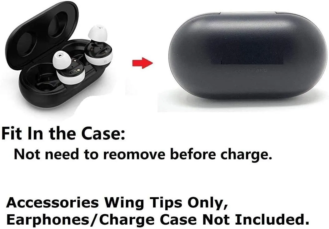 Replacement for Samsung Galaxy Buds Wingtips Ear Tips 12 PCS Accessories, Silicone Earhooks Earbuds Cover Eargels Eartips for Galaxy Buds 2019, White 12pcs