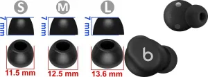 Replacement Memory Foam Earbuds Tips for Beats Solo Buds, 12 Pcs (S/M/L), Black