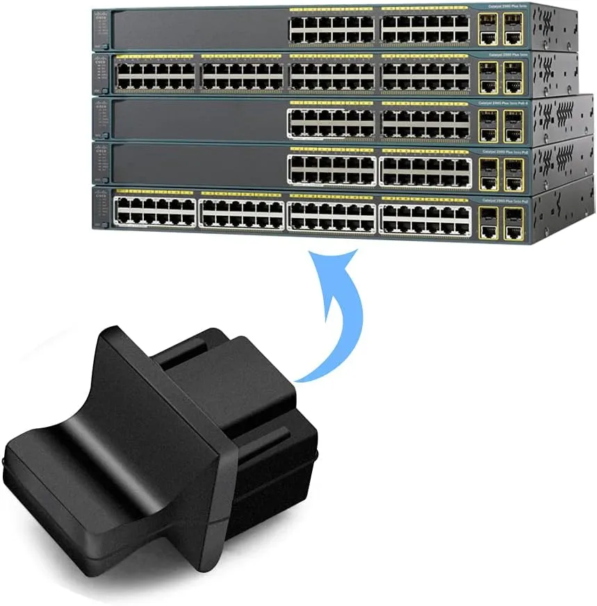 RJ45 Dust Cover Ethernet Port Plugs Network Switch LAN Protector for Copper RJ45 Female Jack Fiber Optic Terminal Hubs Routers Slot, Black Silicone, 50pcs
