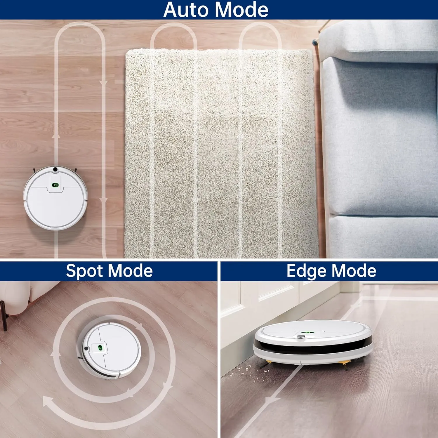 Robotic Vacuums, 2900Pa Powerful Suction Robot Vacuum Cleaner, Tangle Free Robotic Vacuums Good for Pet Hair Hard Floor,Quiet, Self-Charging, Anit-Drop Floor Sweeper Robo