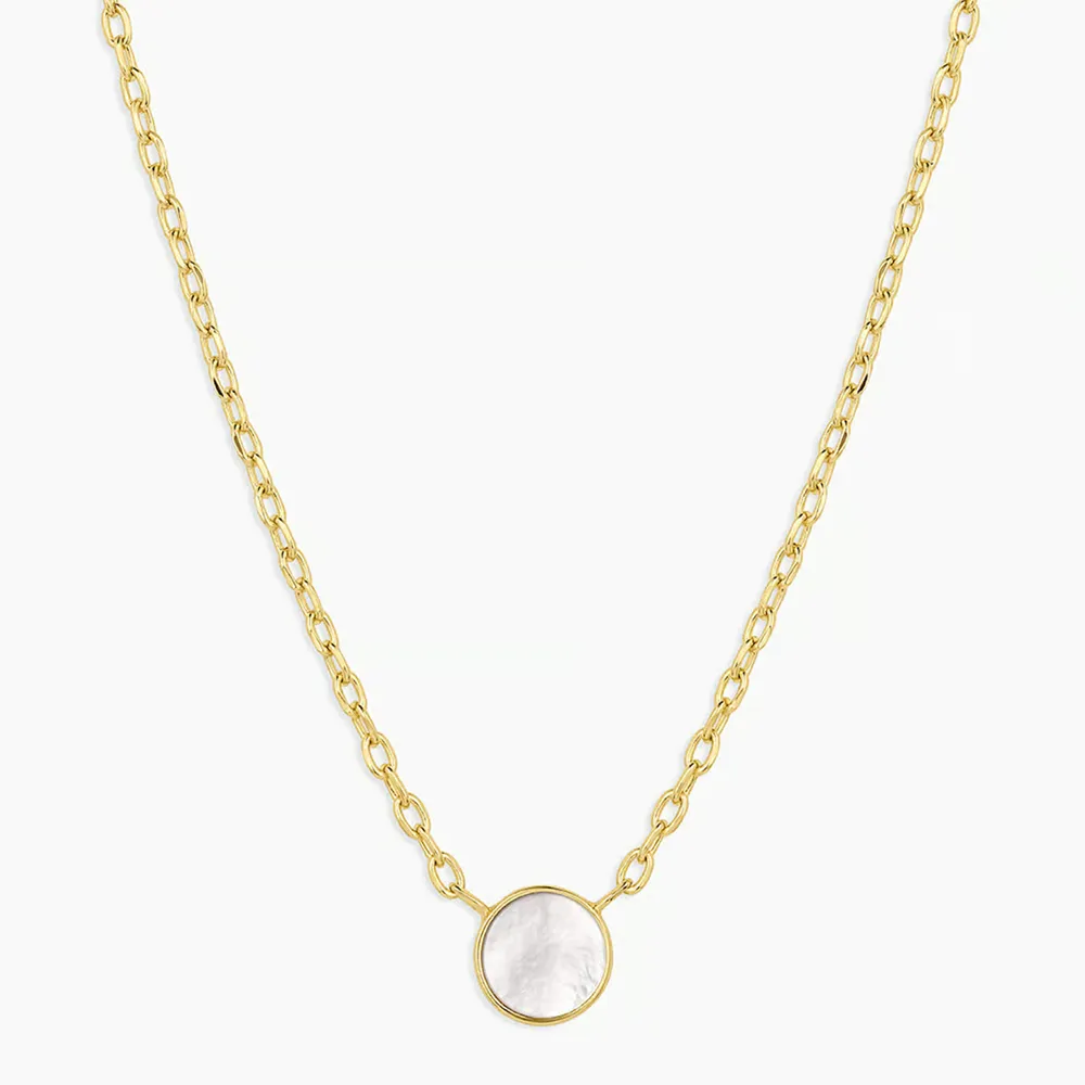 Rose Marble Coin Necklace