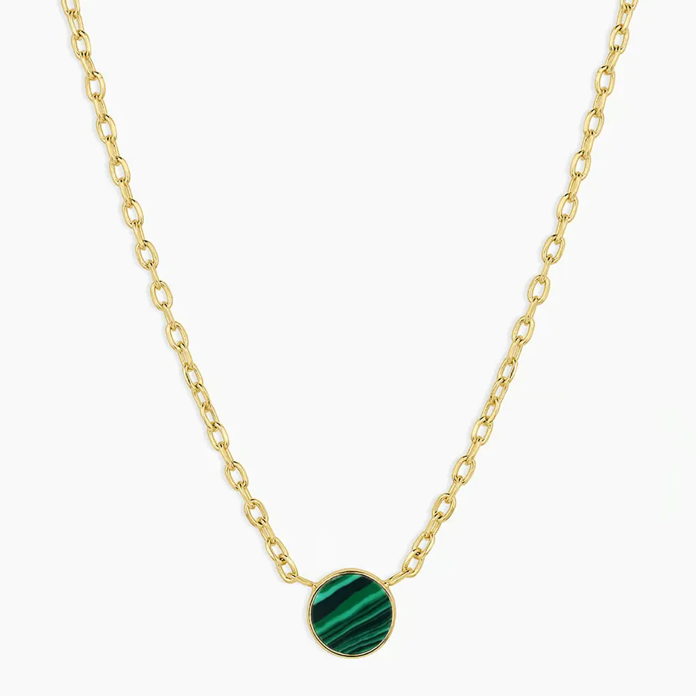 Rose Marble Coin Necklace