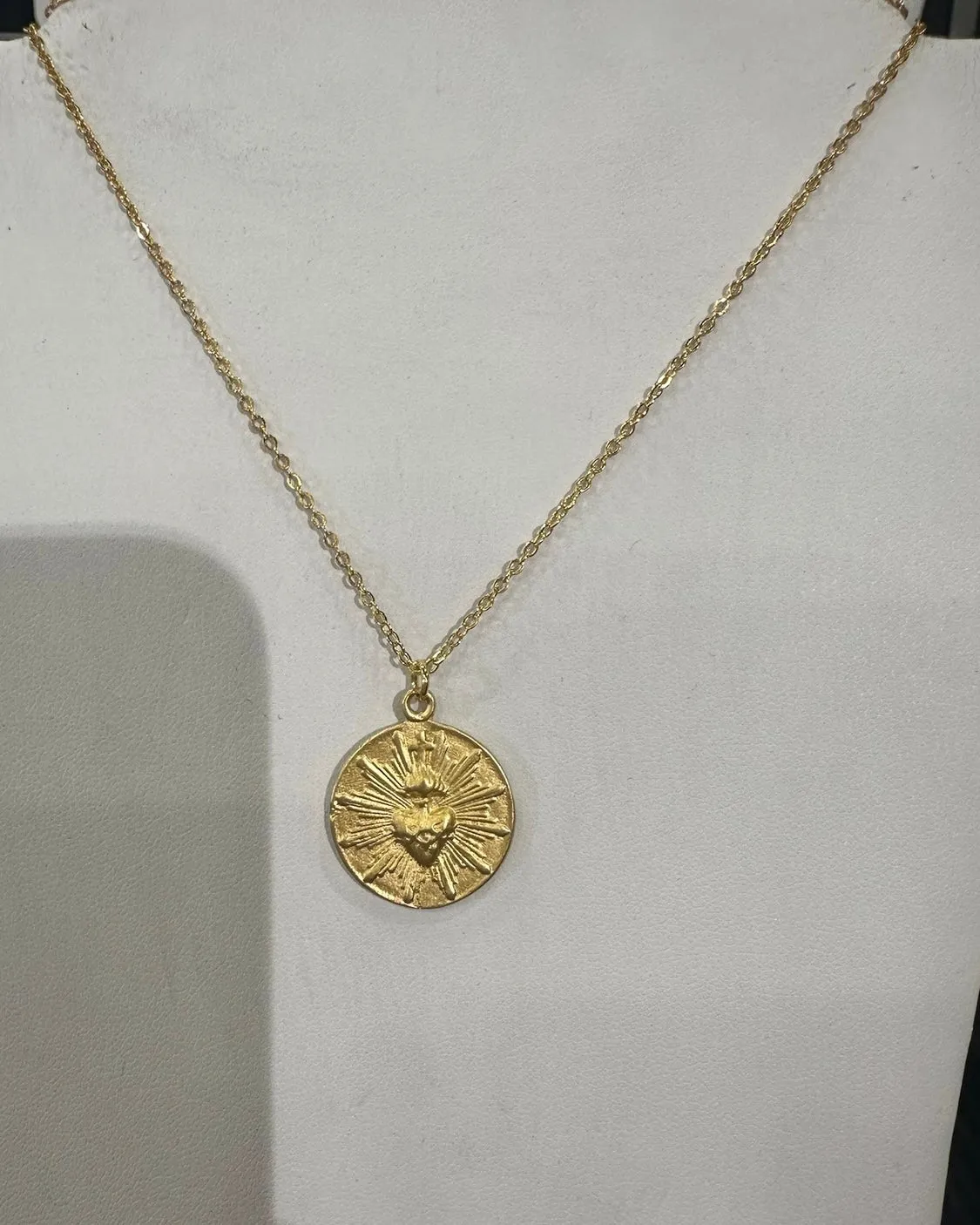 Sacred Heart Coin Necklace