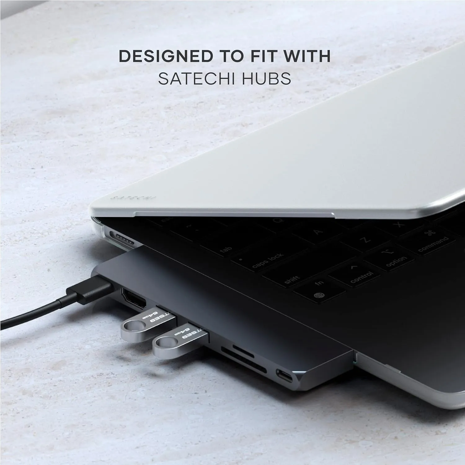 Satechi Eco Hard-Shell Case Compatible with MacBook Air Case (M2, 2022) Model A2681- Lightweight and Slim  MacBook hub and Adapter-Friendly Design  Clear