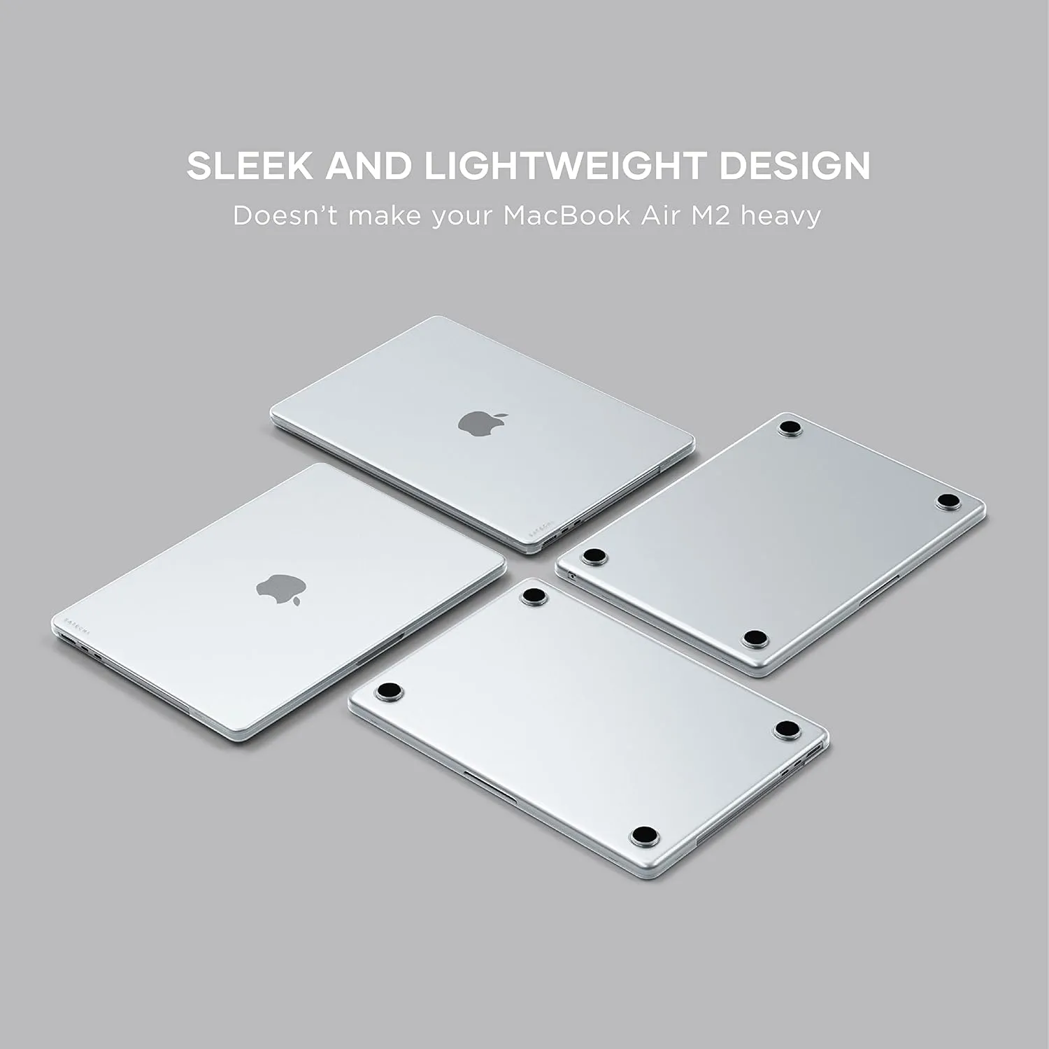 Satechi Eco Hard-Shell Case Compatible with MacBook Air Case (M2, 2022) Model A2681- Lightweight and Slim  MacBook hub and Adapter-Friendly Design  Clear