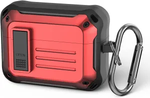 Secure Lock Case for Sony Linkbuds S, WOFRO Shock-Absorbing Protective Cover Military Armor Series Full-Body Shockproof Rugged Hard Shell with Keychain (Red)