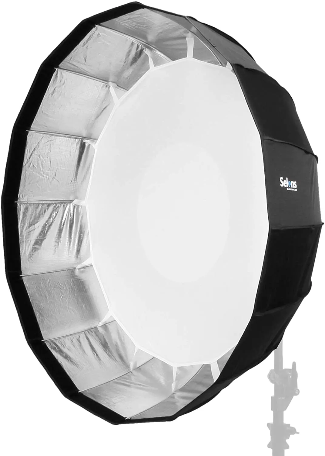 Selens 105cm 41" 16 Rods Parabolic Softbox Quick Collapsible Beauty Dish Diffuser with Bowens Mount for Flash Speedlite Lighting